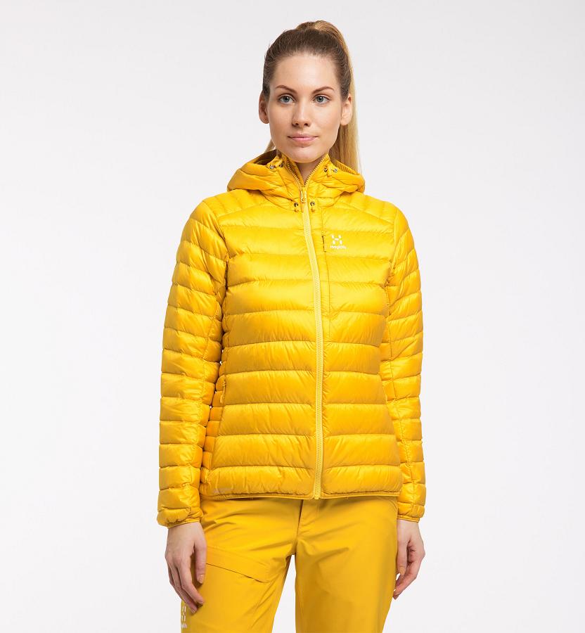 Haglöfs Roc Down Jacket Yellow For Womens GQFSL0537 Australia